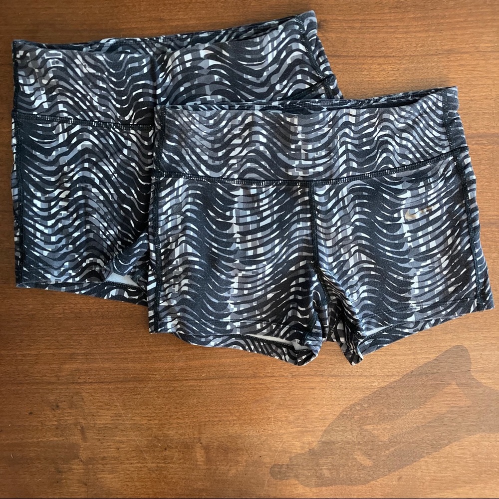 Lot of 2 Nike Epic Lux Tight Fit Sidewinder Shorts | S | EUC & GUC | Black/White